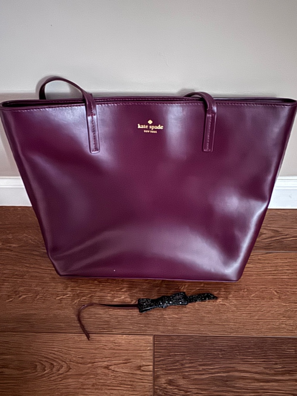 Kate Spade leather tote in Deep Plum